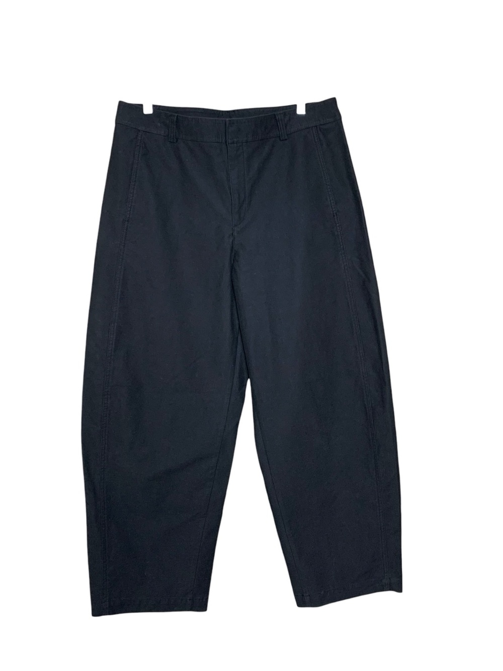 Uniqlo Black Wide-Leg Barrel Denim Pants Sz XL High Rise Modern Relaxed Fit
